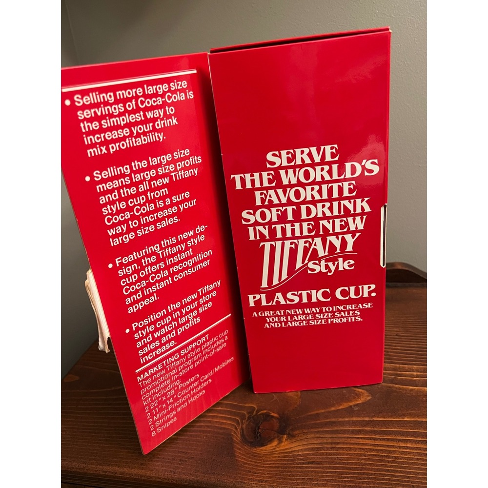 Coca-Cola Tiffany Style Marketing Kit Red Excellent Vintage Cups Display - Picture 2 of 4